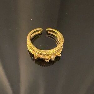 Gold-Tone Crystal Accent Open Band Ring - Women Jewelry